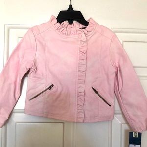 NWT! Toddler Girls, Light Pink, OshKosh Leather Jacket! Size 3T!
